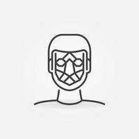 Man Face Detection vector line icon. Facial Recognition sign
