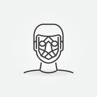 Man Face Detection vector line icon. Facial Recognition sign