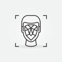 Man Face Swap Technology vector concept line icon