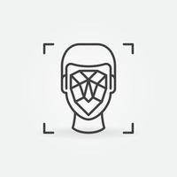 Man Face Swap Technology vector concept line icon