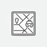 Taxi Navigation vector concept icon in thin line style