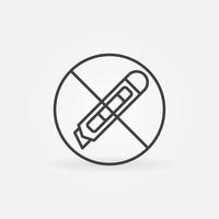 Cutter or Knife Prohibited vector concept line icon