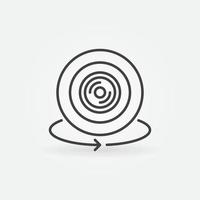 360 degree video camera outline vector minimal icon