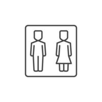 Girl and Boy WC vector concept icon in thin line style