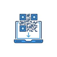 Laptop and QR Code vector concept colored icon