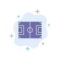 campo de juego de fútbol campo icono azul de fútbol en el fondo de la nube abstracta vector