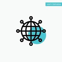 Business Connections Global Modern turquoise highlight circle point Vector icon