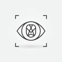 Eye with Face Recognition vector concept line icon