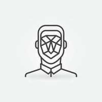 Man Face Detection linear icon. Vector concept symbol