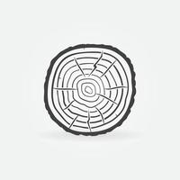 Tree Rings on Saw Cut Tree Trunk vector concept icon