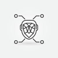 Face Recognition or Detection linear vector concept icon
