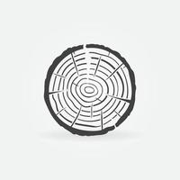 Trunk cross-section icon. Tree Growth Rings vector symbol