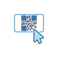 Mouse click on QR Code button vector concept colored icon