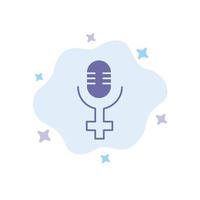 Microphone Record Blue Icon on Abstract Cloud Background vector