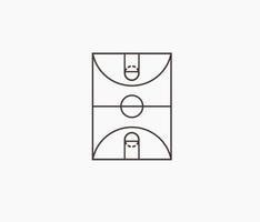 basketball court line art design vector