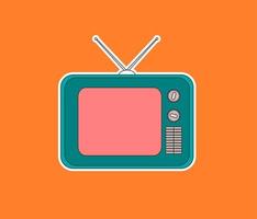 television old sticker vector