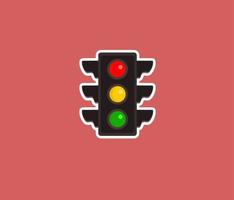 Traffic light sticker design vector