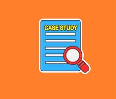 case study document sticker vector