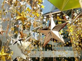 Shinny modern style decoration star for Christmas and New Year photo