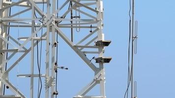 Telecommunication tower closeup. photo