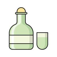 ilustración de vector de botella de vino en un fondo. símbolos de calidad premium. iconos vectoriales para concepto y diseño gráfico.