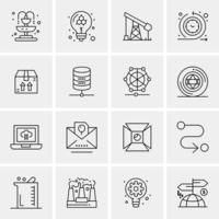 16 icono de línea de negocio vector