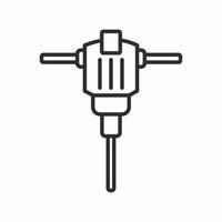 jackhammer line icon vector