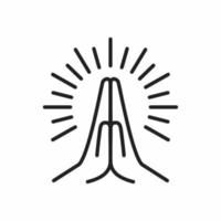 pray outline icon vector