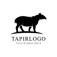 logo de silueta de tapires vector