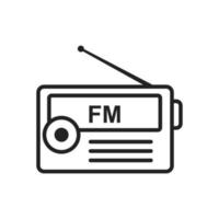 icono de contorno de radio vector