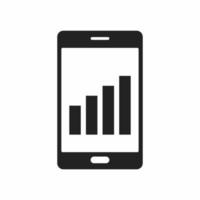 smartphone graph flat icon vector