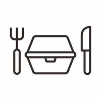 lunch box outline style icon vector