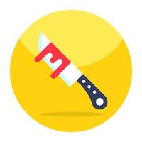 Trendy vector design of bloody knife