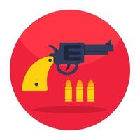 icono de diseño plano de pistola vector