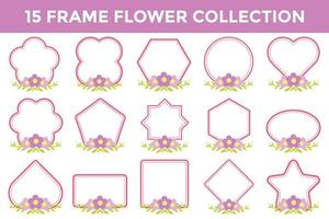 flower frame geometric shape collection vector