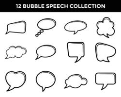 Cute bubble speech comic collection vector