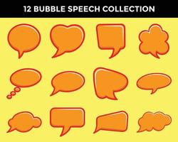 Cute bubble speech comic collection vector