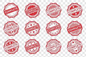 complete stamp rubber grunge for element design vector