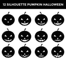 pumpkin halloween silhouette element design vector