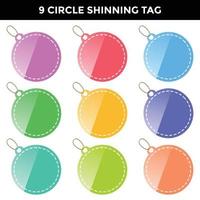 price tag circle shining geometric shape vector