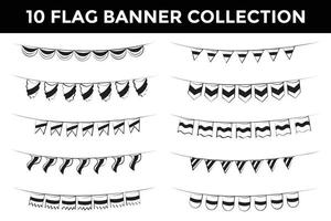 flag banner hand drawn collection vector