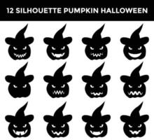 pumpkin halloween silhouette element design vector