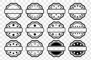 empty stamp rubber for element design vector