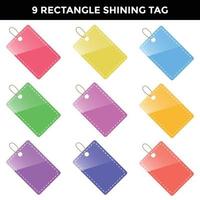 set color shining blank tag transparant backgrounds vector