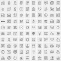 100 iconos de negocios para web y material impreso vector