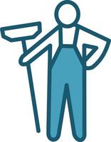 Cleaning man, illustration, vector on a white background.