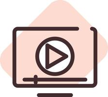 Social media video play, illustration, vector on a white background.