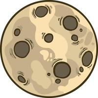 Interesting round moon, illustration, vector on white background.