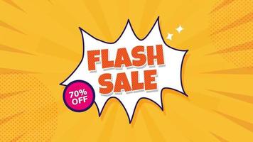 Flash sale pop art and comic style. video