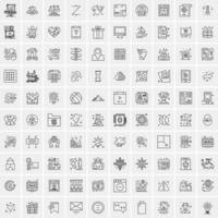 100 iconos de negocios para web y material impreso vector